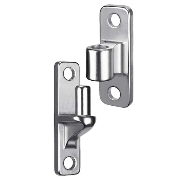 Stainless Steel Gate Hinges Heavy Duty 5/8 in. Non-Welded Design for Farm Gates and Wooden Fences 4-Pack Silver