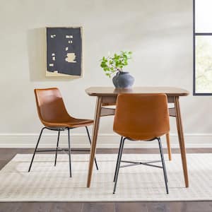 2-Piece Upholstered Whiskey Brown Dining Chairs