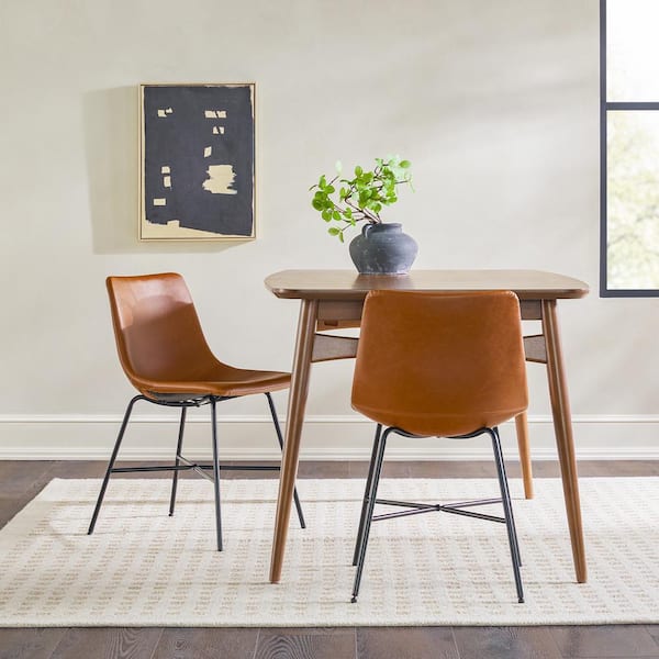 Welwick Designs 2-Piece Upholstered Whiskey Brown Dining Chairs