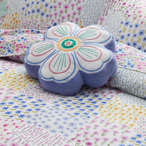 The Company Store Company Kids White Multi Flower 80 in. x