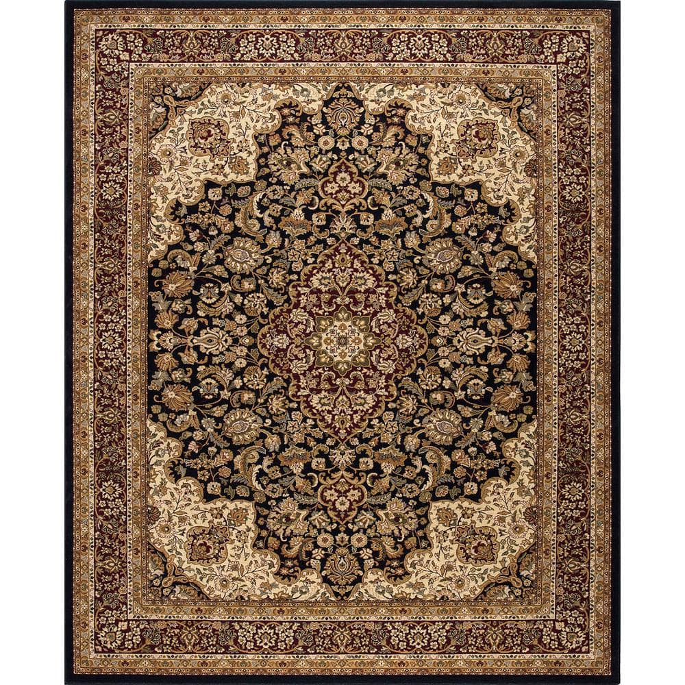 Silk Road Black 4 ft. x 6 ft. Medallion Area Rug price history on PriceWatchPro
