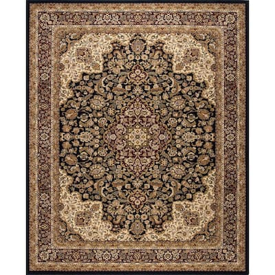 4' 11 x 6' 9 Allstar 5x7 Cherry Classic Tibetan Rectangular Accent Rug with Burgundy and Turquoise Bordered Medallion Asian Design and Yellow Highlight 
