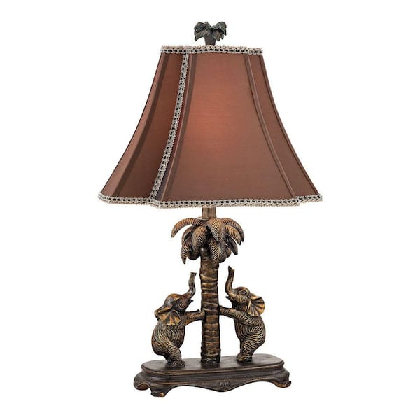 Titan Lighting Adamslane 24 in. Bronze Elephant Table Lamp