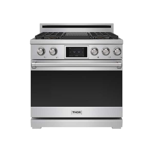 X Series 36 in. 6 Burners Freestanding Dual Fuel Range in SS with True Convection, Multi-Function Cooking, and Casters