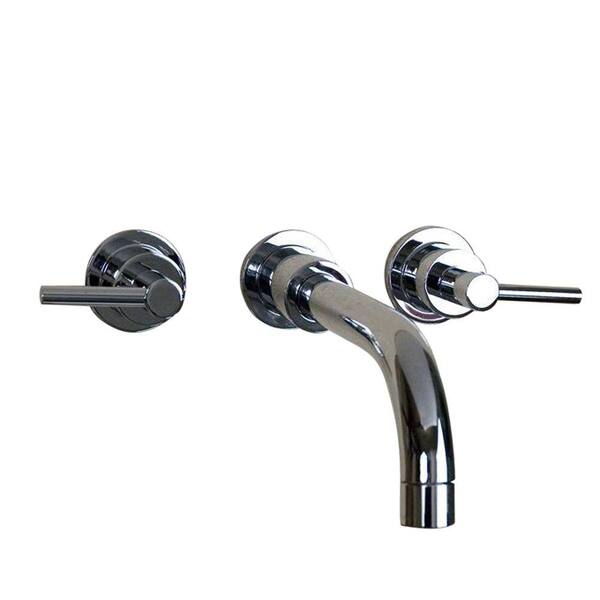 Unbranded Kalani Wall Mount 8 in. 2-Handle Low Arc Lavatory Faucet in Polished Chrome-DISCONTINUED