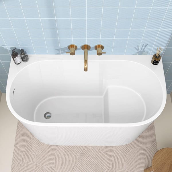 Zeafive High 47.25 in. x 23.63 in. Acrylic Japanese Soaking