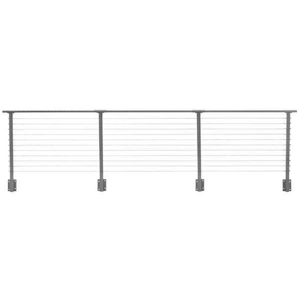 14 ft. Deck Cable Railing, 36 in. Face Mount, Grey