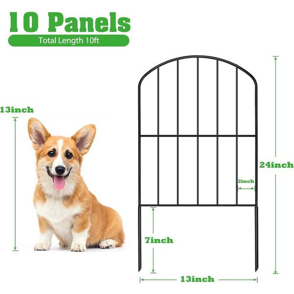 Unbranded - Decorative Garden Fence 10-Panels 10 ft. L x 24 in. H Rustproof Metal Wire Border Animal Barrier Arched