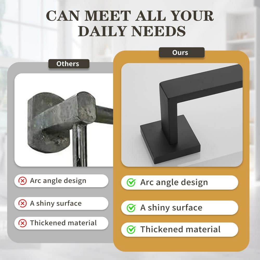 Matte Black Stainless Steel 5-Piece Bathroom Hardware Set