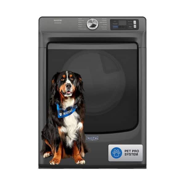 Maytag 7.4 cu. ft. vented Front Load Gas Dryer in Volcano Black with Smart Pet Pro Option