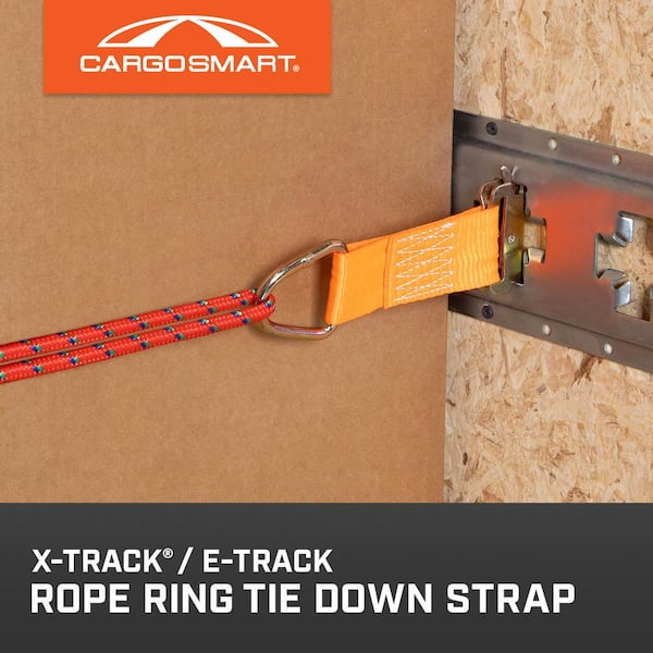 2 in. x 6 in. 2000 lb Orange Rope Ring X-Track/E-Track Tie Down Strap (1-Pack)