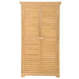 3 ft. W x 1.5 ft. D Natural Wood Shed with Lockable Doors (4.5 sq. ft.)