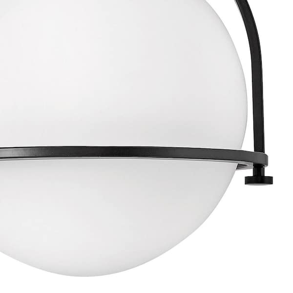 HINKLEY - Somerset 11.5 In. 1-Light Black Semi- Flush Mount