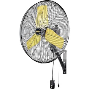 24 in. 3 Speeds Outdoor High Velocity Wall Mounted Fan in Yellow with 1/3 HP Powerful Motor, 8900 CFM