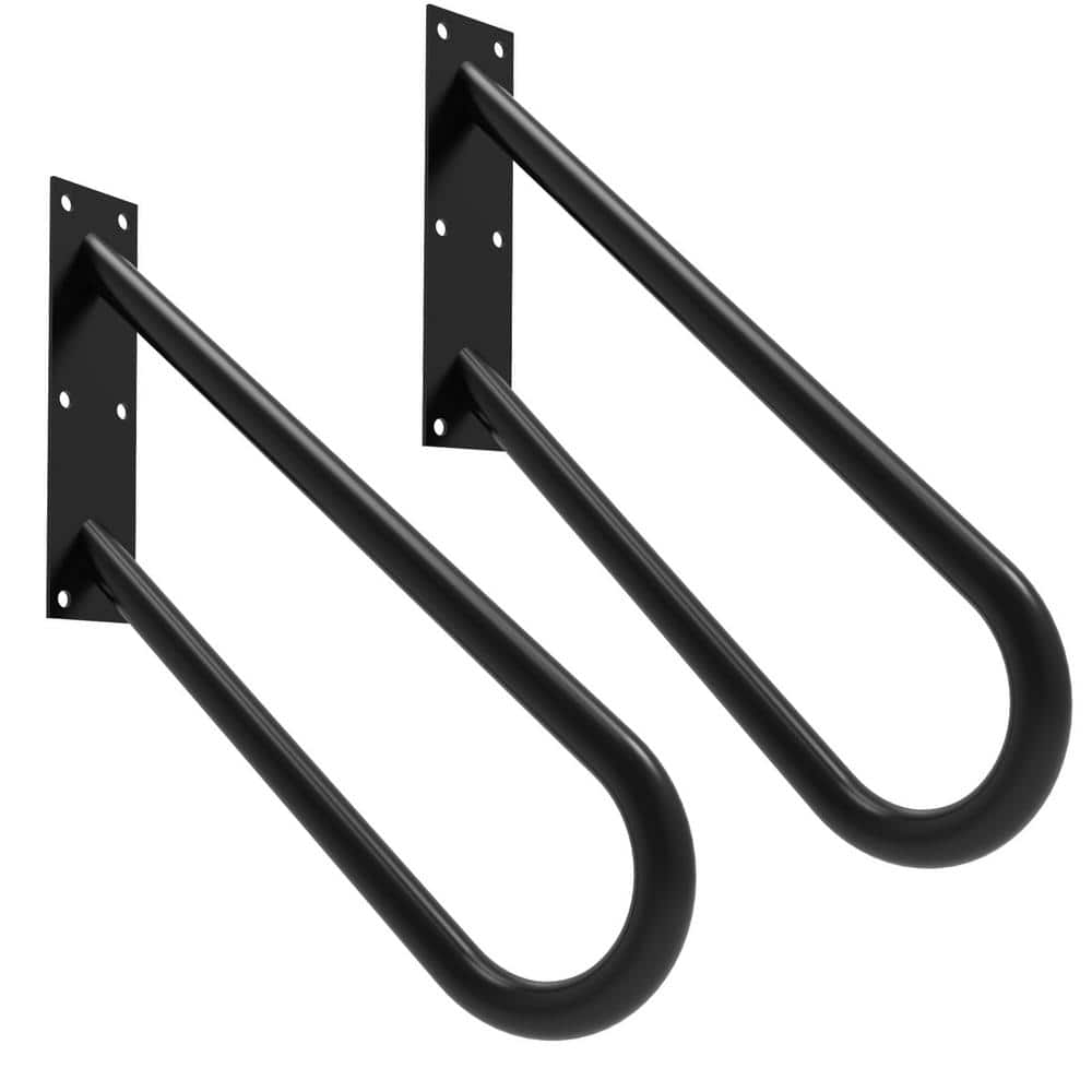 Angel Sar 18 in. White Handrails for Outdoor Steps Wall Mount, UShaped