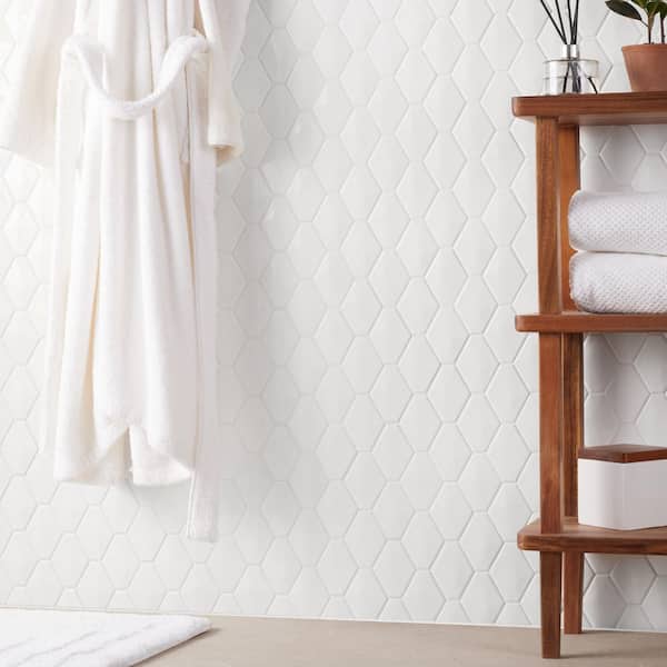 Barrie Diamond White 11 in. x 13 in. Polished Porcelain Mosaic Wall Tile (0.99 sq. ft. /Each)