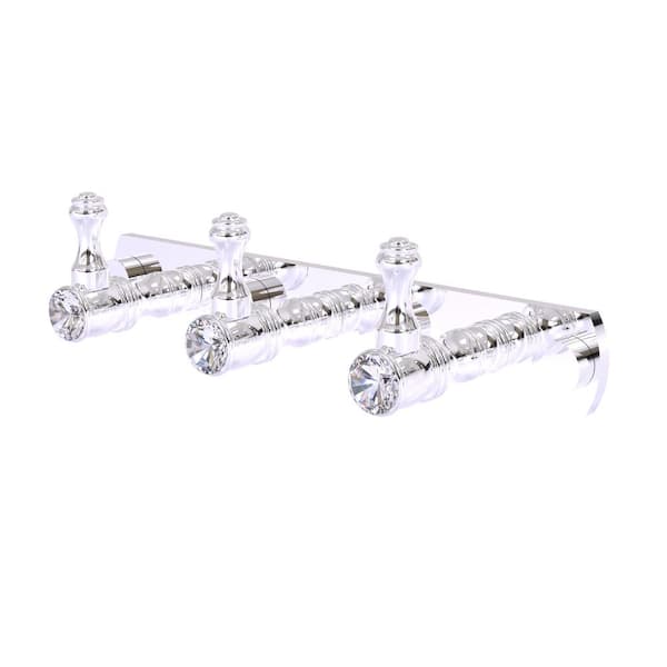 Allied Brass Carolina Crystal Collection J-Hook Robe/Towel Hook in Polished Chrome