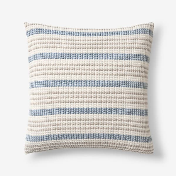 CC CADENCE STRIPE DEC PLW CVR 20X20 BLUE/TAUPE