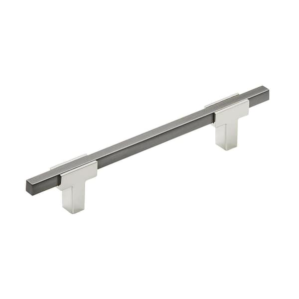 Amerock Urbanite 5-1/16 in. (128mm) Modern Polished Chrome/Black Chrome Bar Cabinet Pull