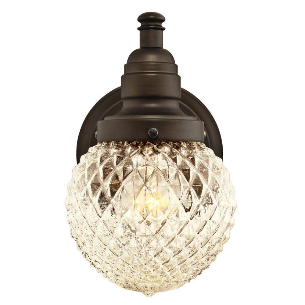 Eddystone Oil Rubbed Bronze Outdoor Wall Sconce with Diamond Cut Glass