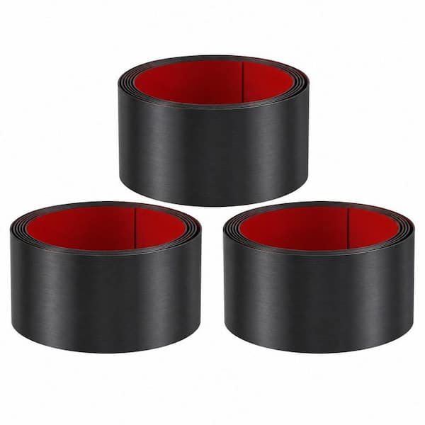 3-Pack 34 in. W x 8 in. D x 0.1 in. H in Black Toe Kick, Stainless Steel Kick Plates for Kitchen Cupboard, Self Adhesive