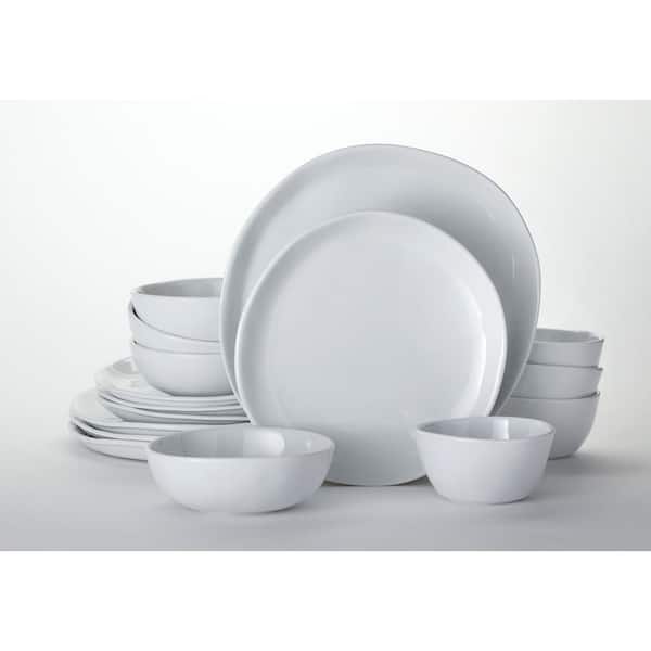 2 sets SALT Round Coupe 16-Piece Dinnerware Set in White (32