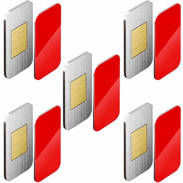 5 Set Stainless Steel Magnetic Door Catch Ultra-Thin Invisible No-Drill Adhesive Cabinet Latch for Secure Hold