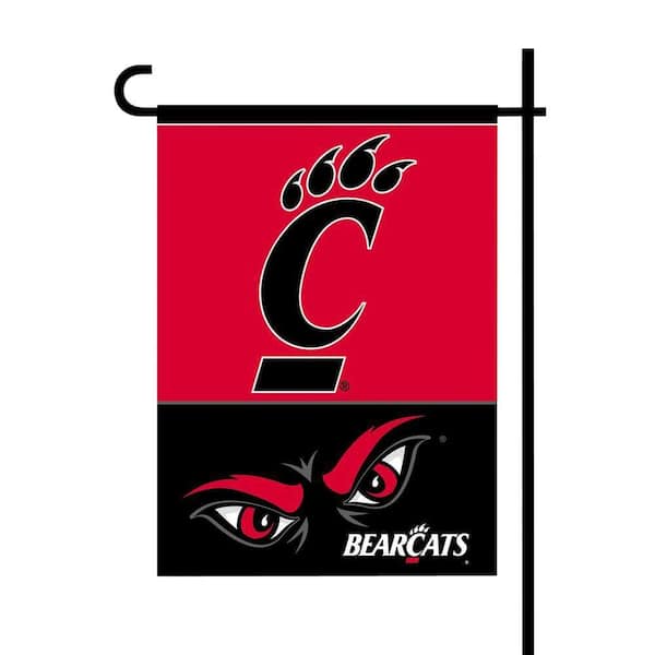 BSI Products NCAA 13 in. x 18 in. Cincinnati 2-Sided Garden Flag Set with 4 ft. Metal Flag Stand