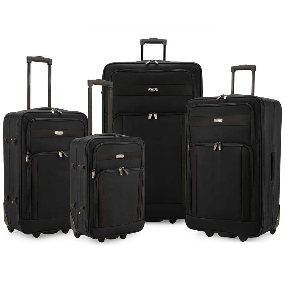 LEVEL8 Elegance PC Matte Hardshell Luggage Set, 20 Carry-On and 24  Checked Medium Luggage - Black