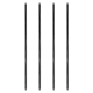 1/2 in. x 30 in. Black Industrial Steel Grey Plumbing Pipe (4-Pack)