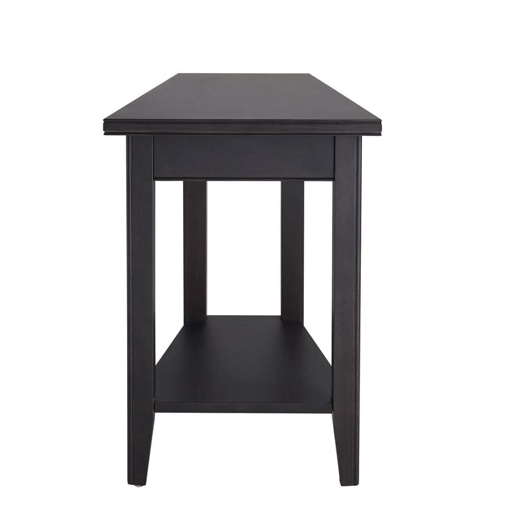 Laurent 17 in. Chocolate Cherry Wedge Solid Wood Recliner End/Side Table with Shelf - thumbnail 10