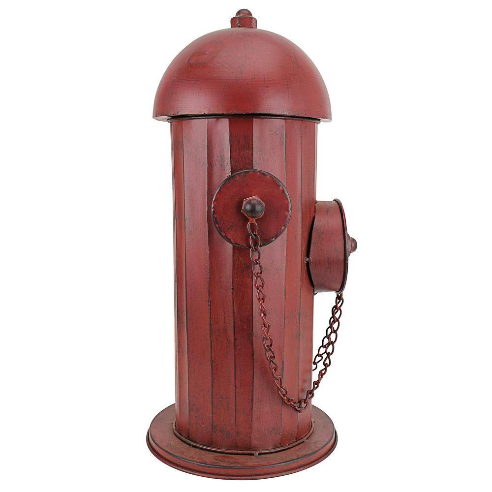 Medium Vintage Red Metal Fire Hydrant Statue