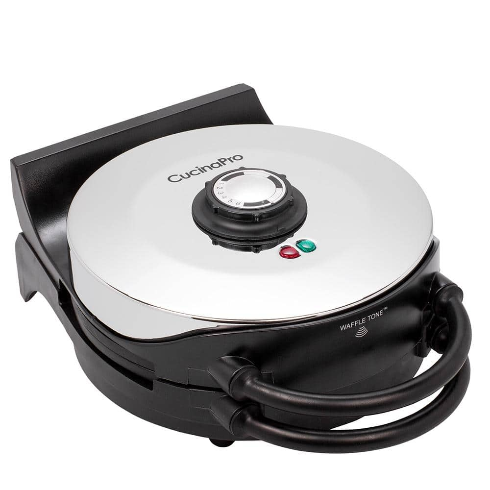 CucinaPro Classic Round 4-Slice Stainless Steel American Waffle Maker