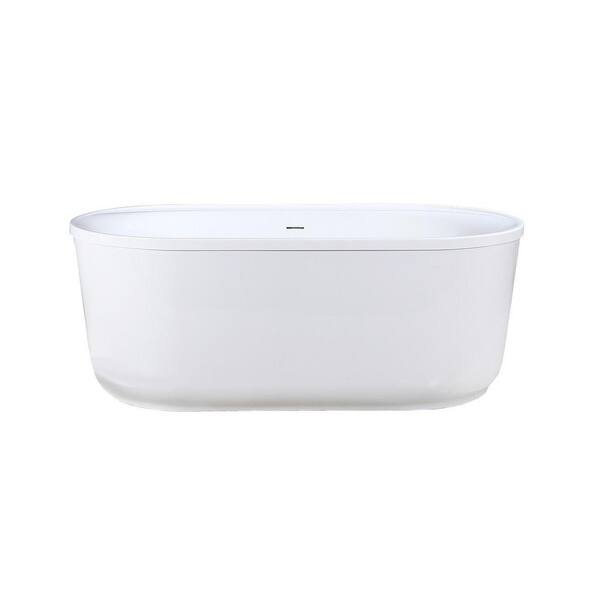 Encore 65-3/4 in. x 34-1/4 in. Freestanding Acrylic Soaking Bathtub with Center Drain in Oil Rubbed Bronze