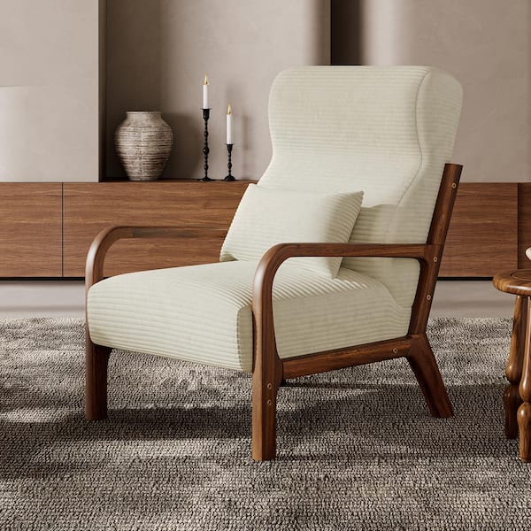 ジュン　アクタス COMFY ARM CHAIR 1脚 Bestier 34.7 in. H Off White Upholstered Arm Chair Accent