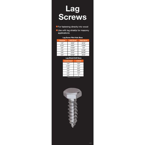 Everbilt 1/4 in. x 6 in. Hex Zinc Plated Lag Screw 801416 - The