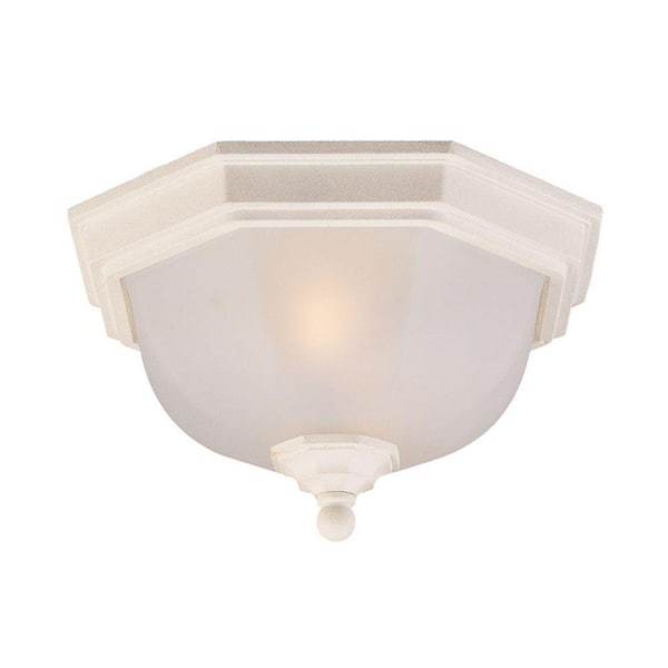 Acclaim Lighting Flushmount Collection Ceiling-Mount 2-Light Textured White Outdoor Light Fixture