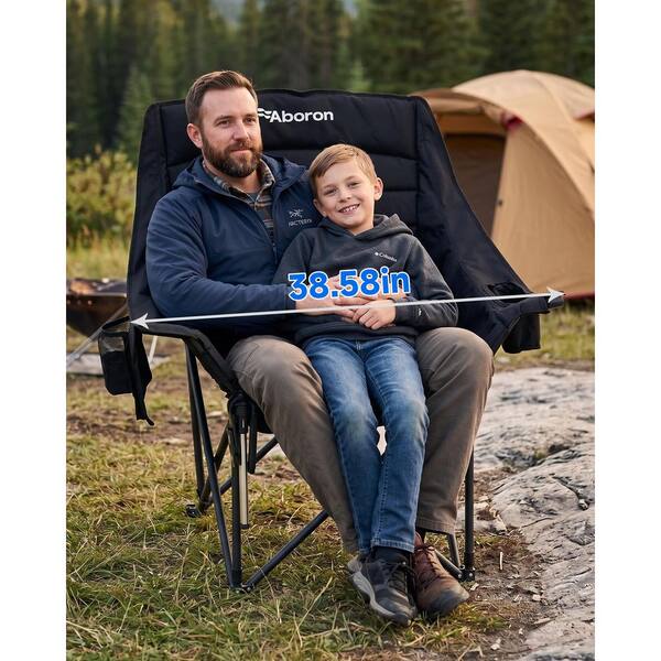 ABORON Oversize Camping Chair w/Universal Phone Holder Metal Lawn