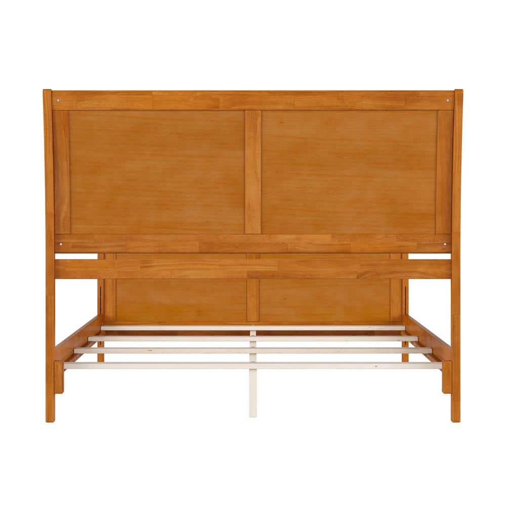 Portland Queen Light Toffee Wood Sleigh Bed Frame