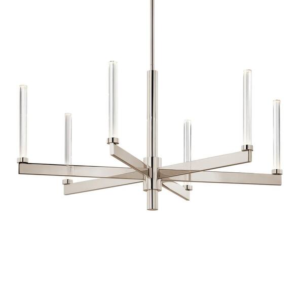 Kichler Sycara 6-Light Polished Nickel Modern/Contemporary Led Crystal Chandelier