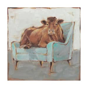 18 in. x 18 in. Moo-ving In IV by Ethan Harper Floater Frame Animal Wall Art