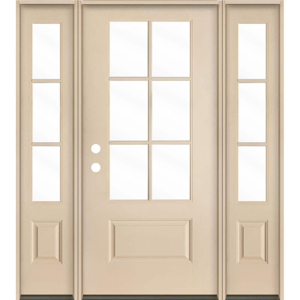 ◆mix&match◆ Striped Bespoke High Density 60 Count Door Win Fiberglass 6 Lite Clear Glass Window Wood-Like Double Door