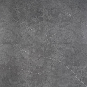 Cippia Sandstone Dark Gray 28MIL x 12 in. W x 24 in. L Click Lock Waterproof Luxury Vinyl Plank Flooring (28 sqft/case)