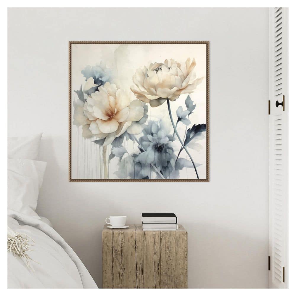 Blooms of Inspiration II by Lazar studio Floater Frame Canvas Nature Wall Art Print 30 in. x 30 in. price history on PriceWatchPro