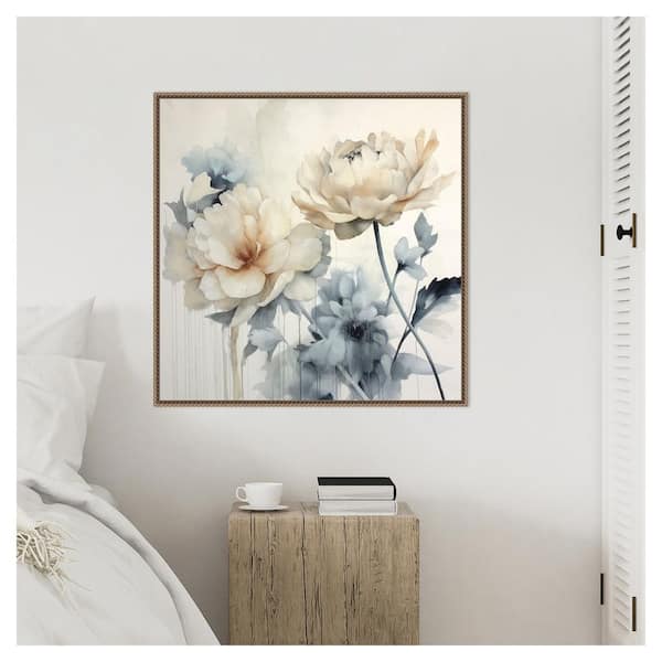 Blooms of Inspiration II by Lazar studio Floater Frame Canvas Nature Wall Art Print 30 in. x 30 in.
