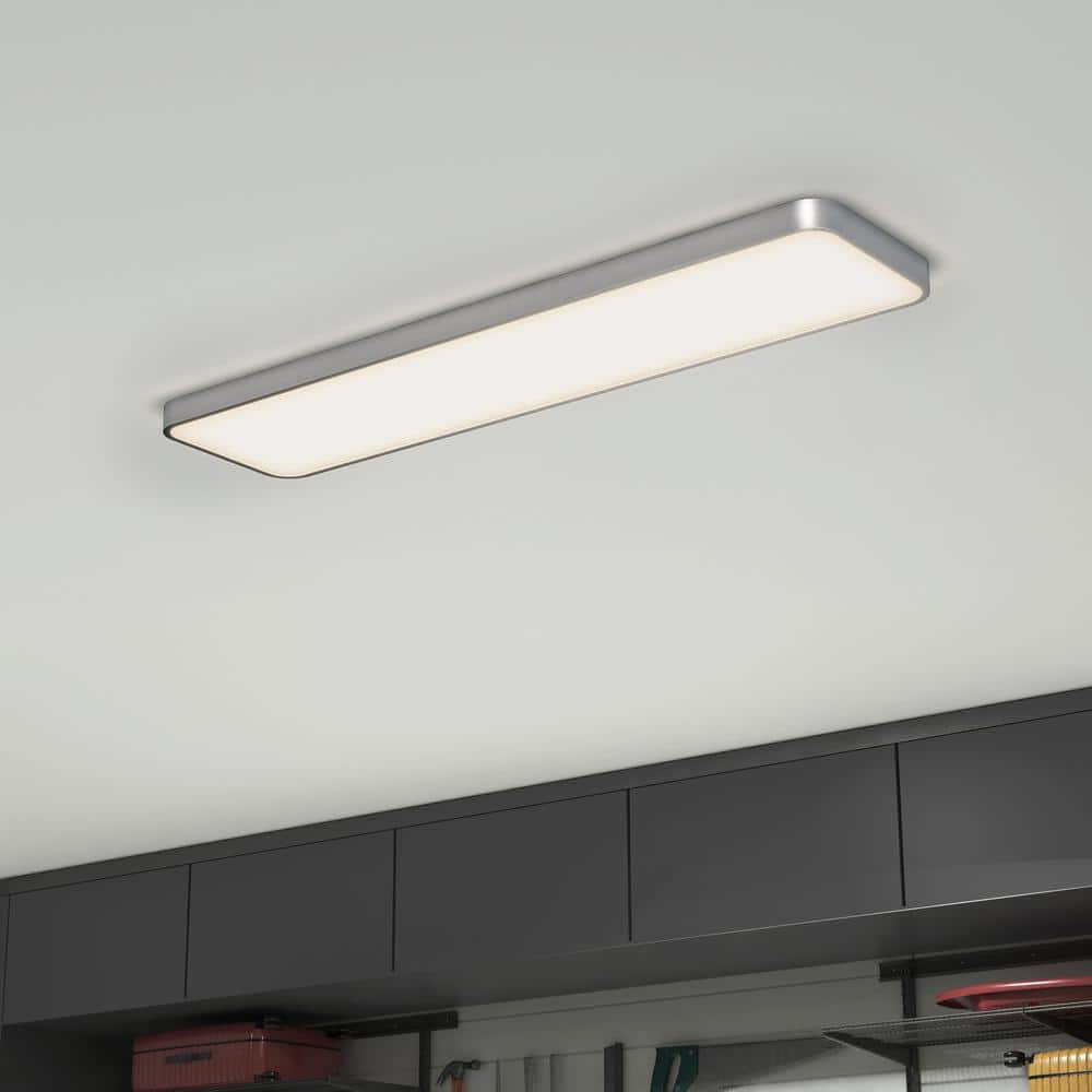 Artika Europa 48 in. 1-Light Silver 5CCT LED Flush Mount Panel