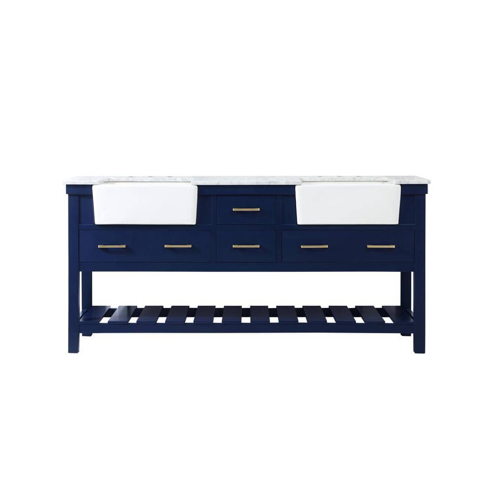 Timeless Home 72 in. W x 22 in. D x 34.13 in. H Double Bathroom Vanity Side