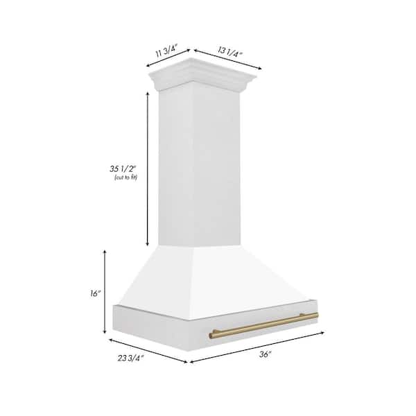 8654STZ36G by Zline Kitchen and Bath - 36 in. ZLINE Autograph Edition  Stainless Steel Range Hood with Stainless Steel Shell and Handle (8654STZ-36)  [Color: Gold]