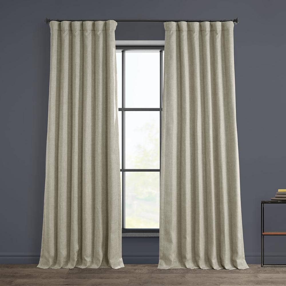 Exclusive Fabrics & Furnishings Oatmeal Solid Rod Pocket Room Darkening  Curtain - 50 in. W x 108 in. L (1 Panel) BOCH-LN1857-108 - The Home Depot
