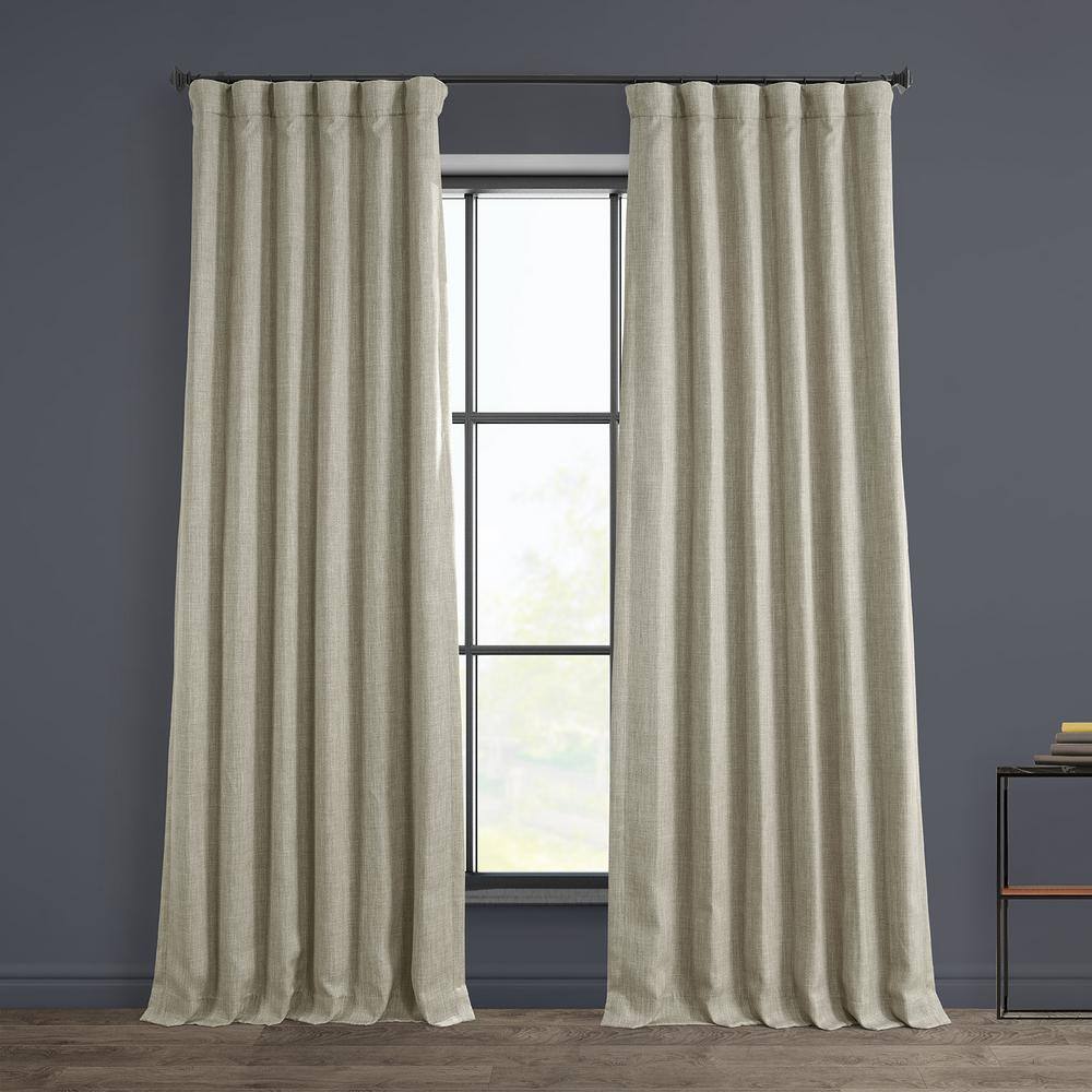 Exclusive Fabrics & Furnishings Oatmeal Solid Rod Pocket Room Darkening  Curtain - 50 in. W x 108 in. L (1 Panel) BOCH-LN1857-108 - The Home Depot